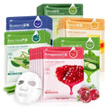 10pcs  Anti-Aging Fruit Aloe Korean Sheet Face Mask.