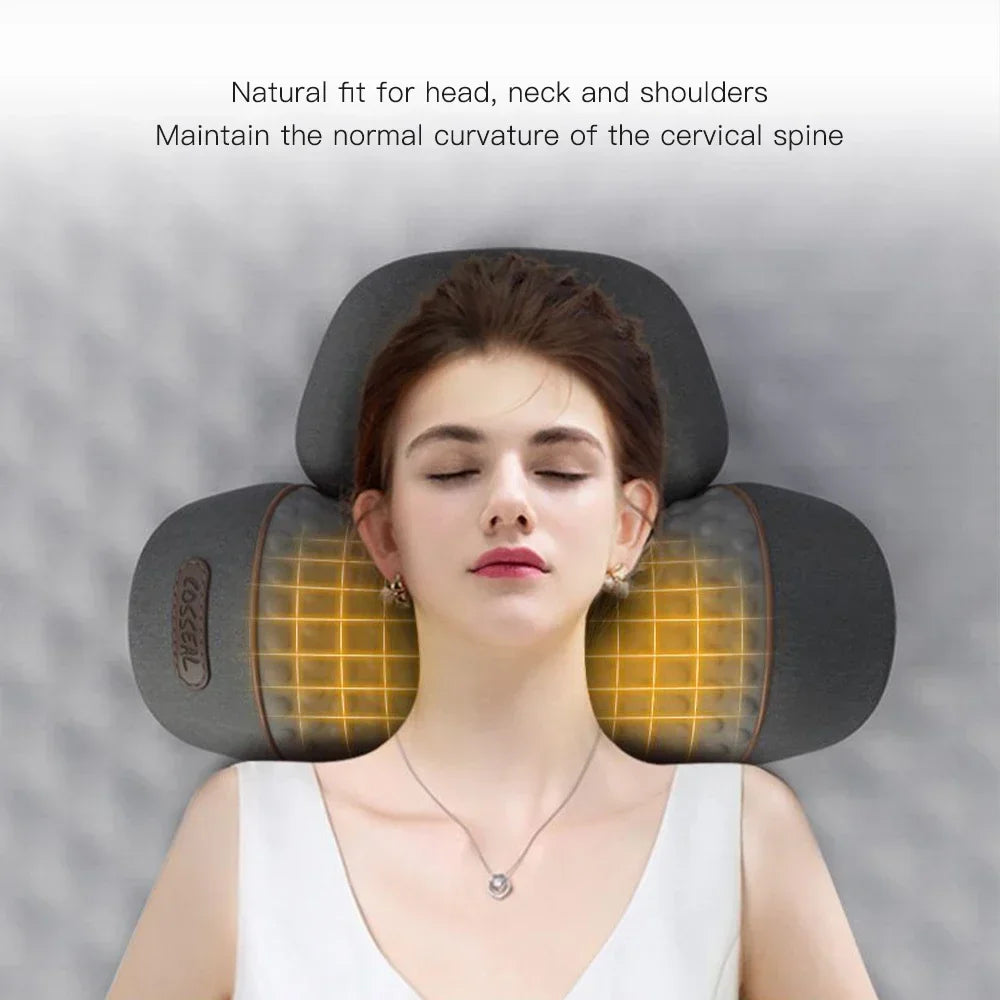 Electric Neck Massager Pillow Cervical Stretcher Heating Vibration Massage