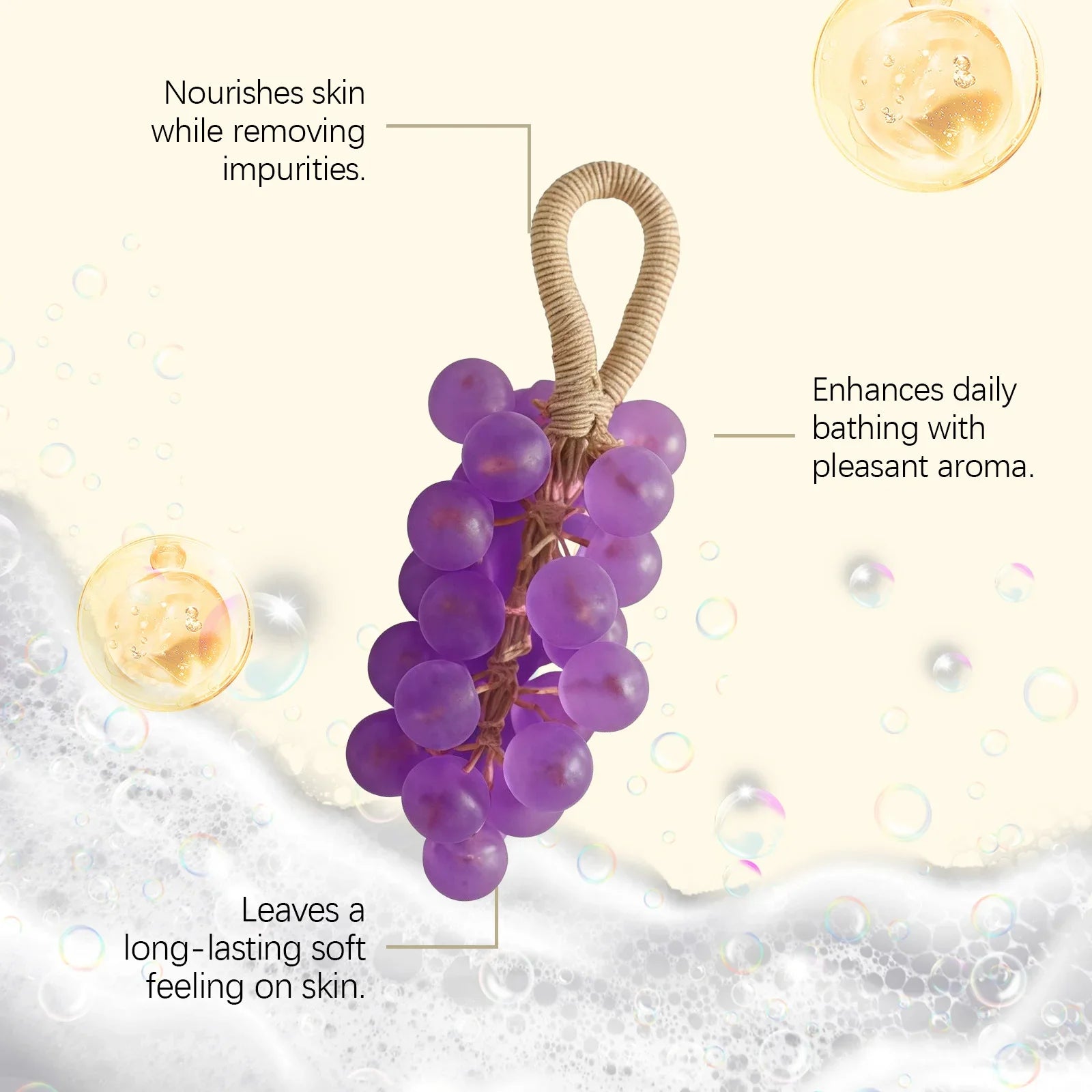 Natural Organic Grape rope Soap .