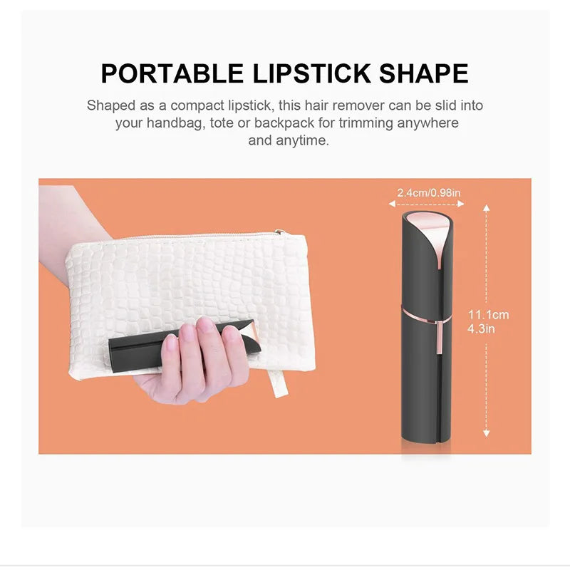 Portable Lipstick Shaped Electric Hair Remover For Women