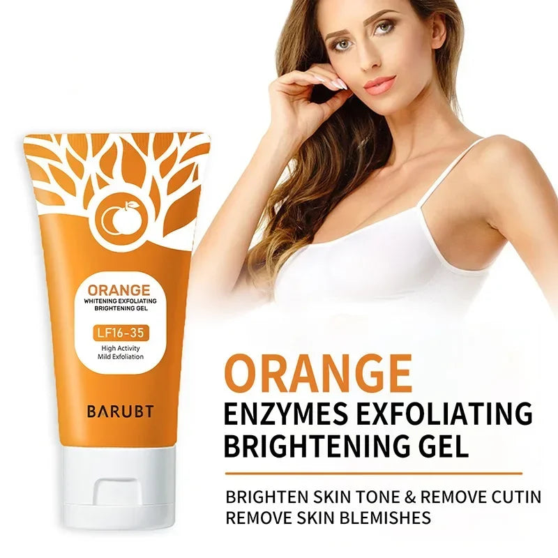 Orange Exfoliating Gel For Facial body, Gel Dead Skin Remover Scrub Skin Cleaning
