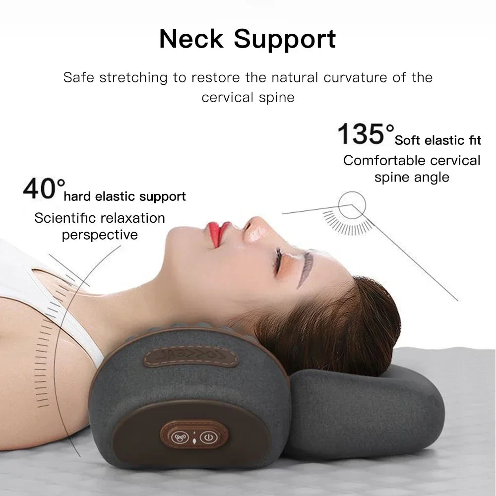 Electric Neck Massager Pillow Cervical Stretcher Heating Vibration Massage