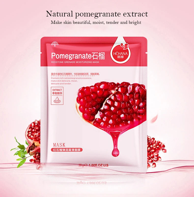 10pcs  Anti-Aging Fruit Aloe Korean Sheet Face Mask.
