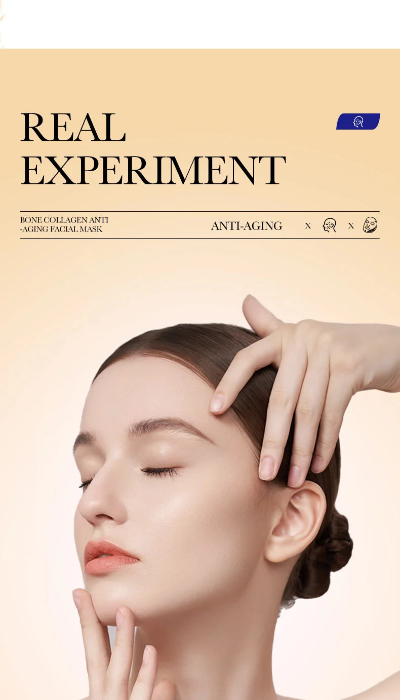 10PCS Collagen Anti Wrinkle Facial Mask Anti Aging Fade Fine Lines Firm Skin