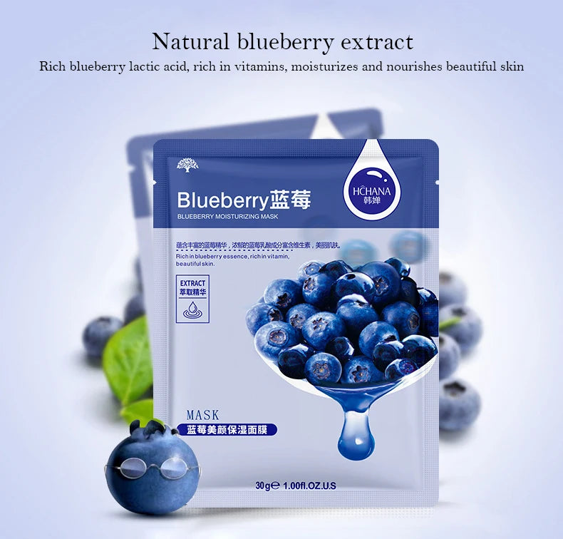 10pcs  Anti-Aging Fruit Aloe Korean Sheet Face Mask.