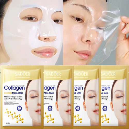 10PCS Collagen Anti Wrinkle Facial Mask Anti Aging Fade Fine Lines Firm Skin