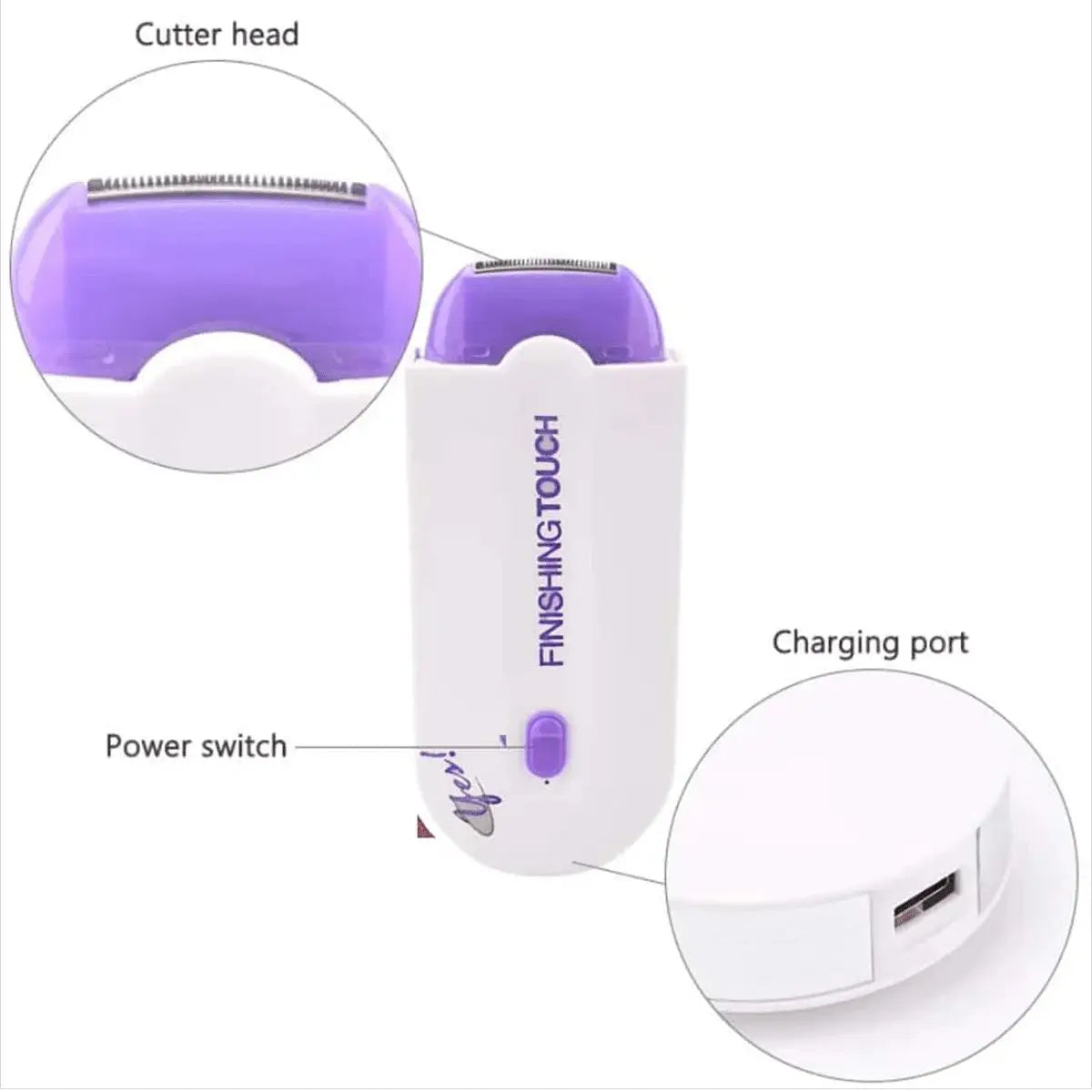 Portable female facial, leg, bikini, hand, body, electric shaver, hair removal device