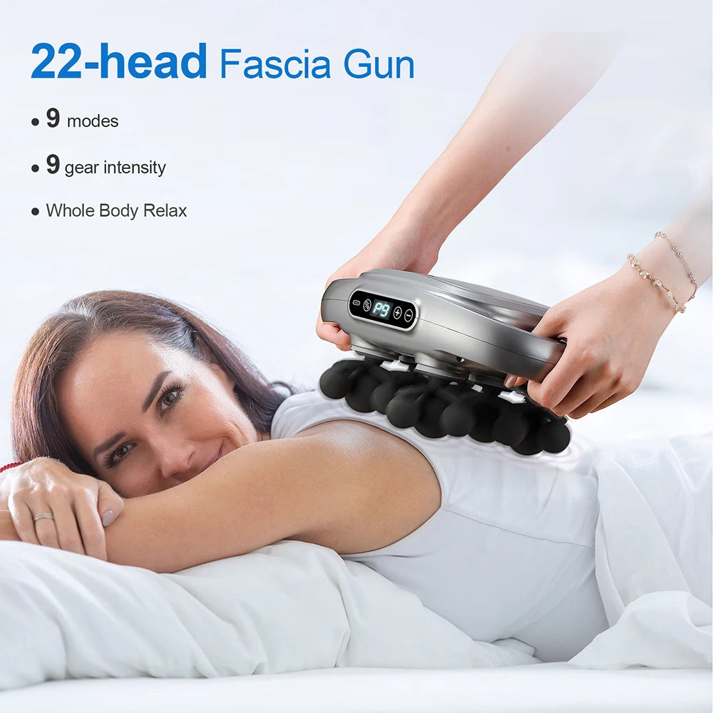 22-Head Fascia Gun High-Frequency Vibration Body Massage Gun