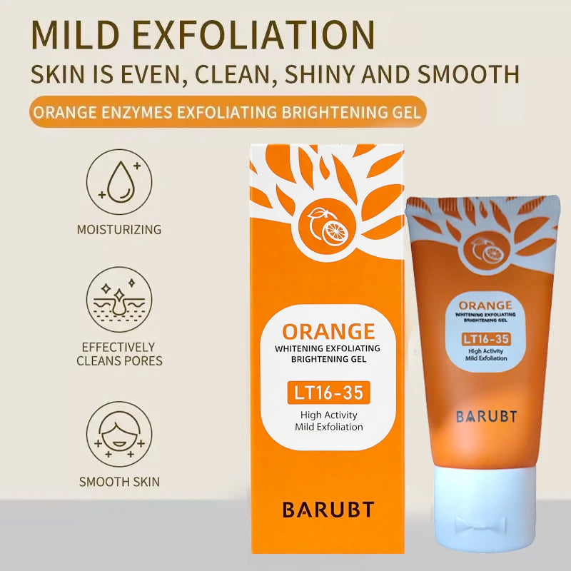 Orange Exfoliating Gel For Facial body, Gel Dead Skin Remover Scrub Skin Cleaning