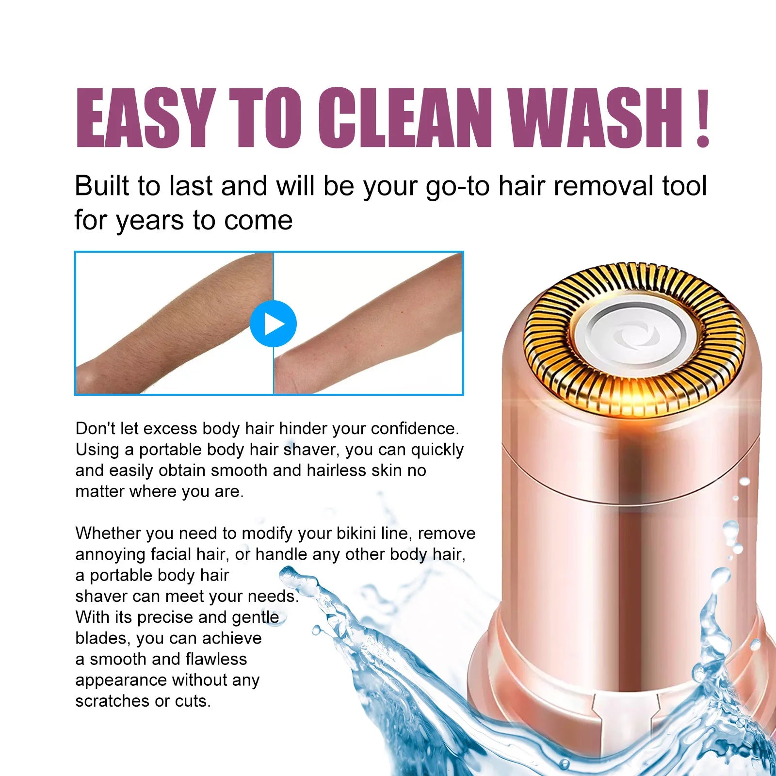 Portable Lipstick Shaped Electric Hair Remover For Women