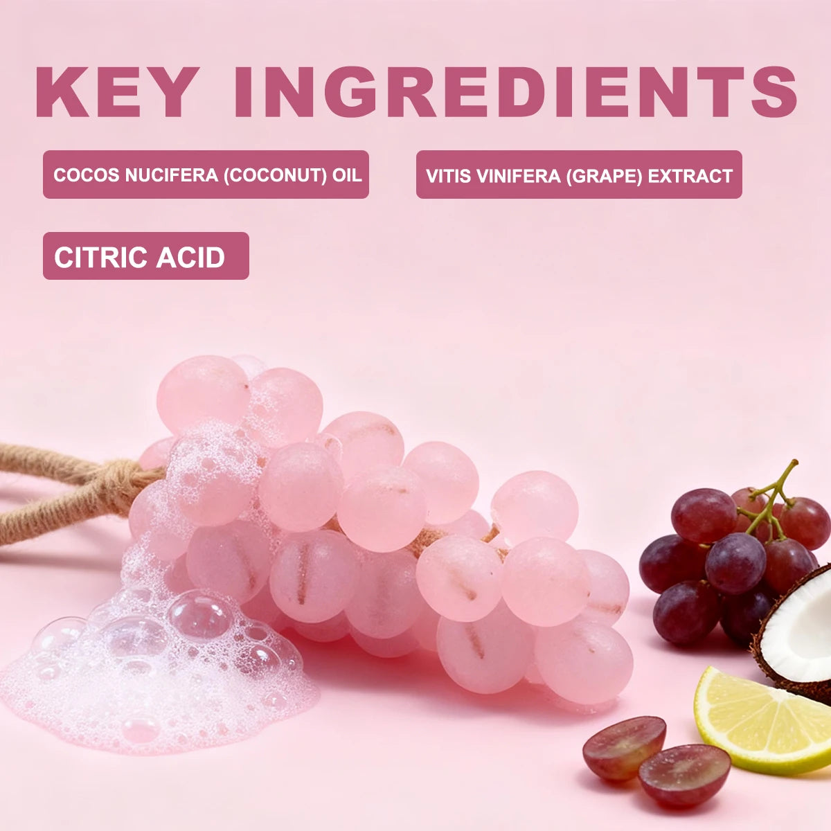 Organic Grape Seed Oil Soap - Anti-Aging, Cleansing & Moisturizing, for All Skin Types