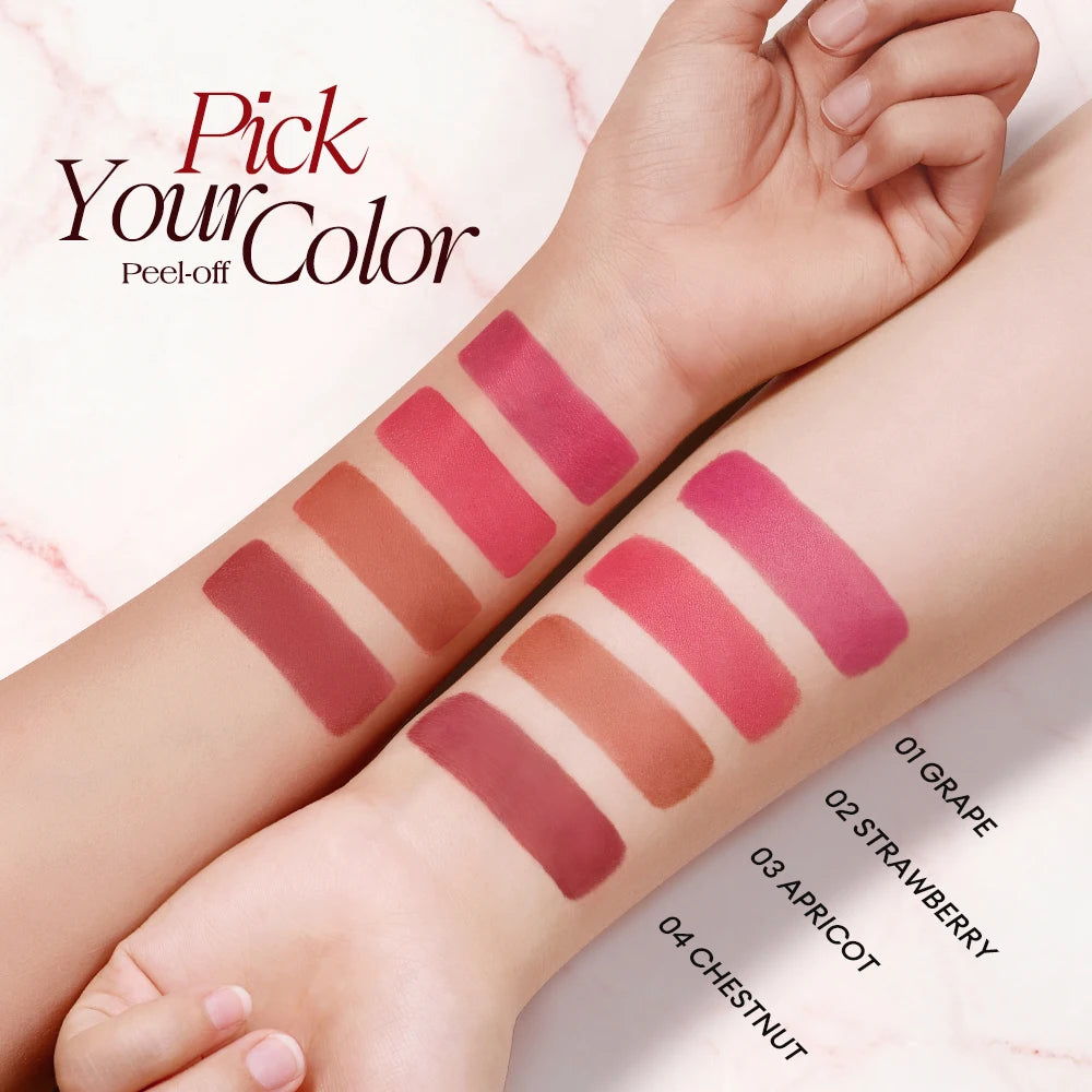 Lip Stain Peel-off Highly Pigmented 48h Color-lock Waterproof Nourish Care Peel-off Lip Tint